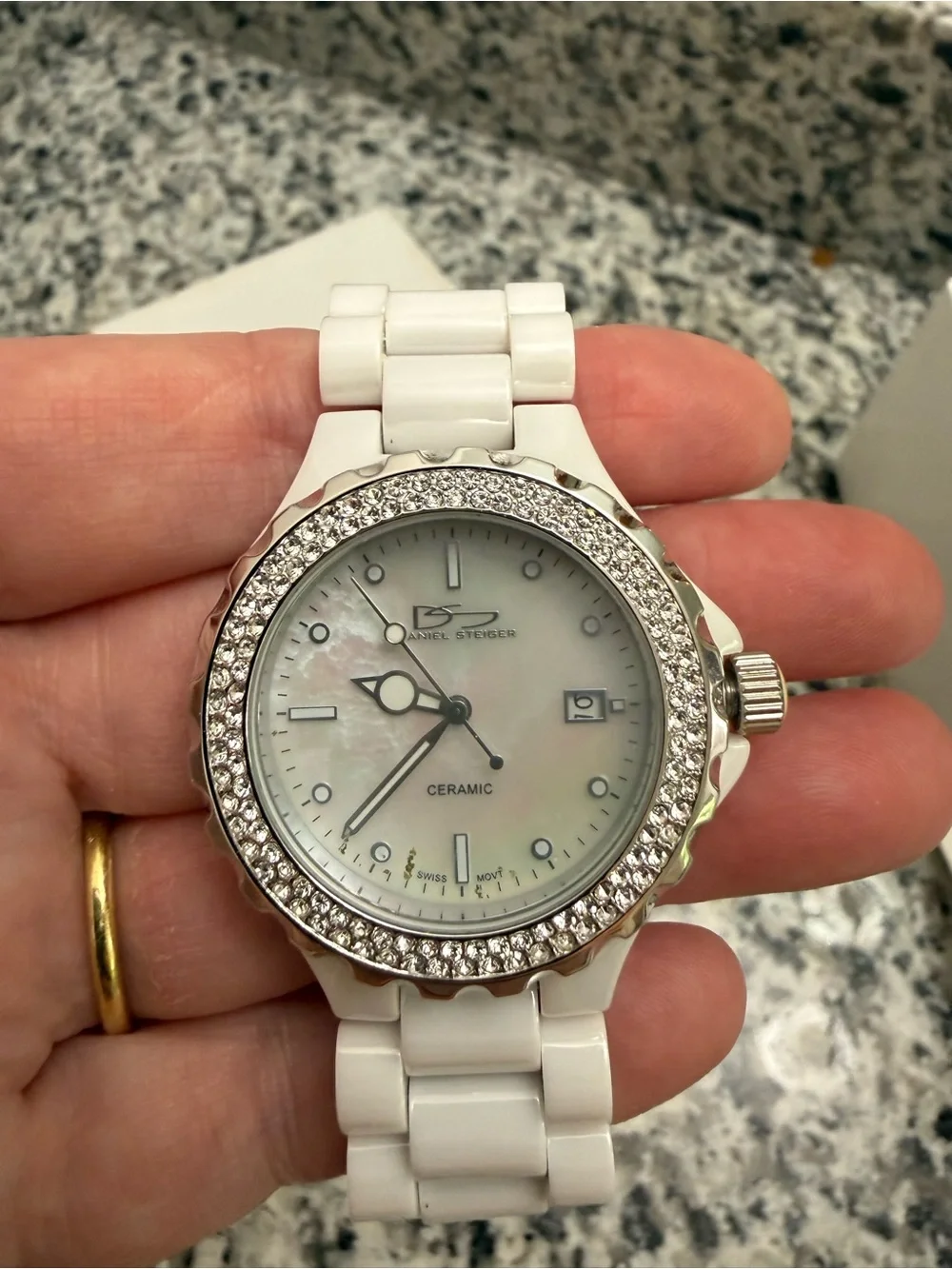 New DS Daniel Steiger White Ceramic Watch